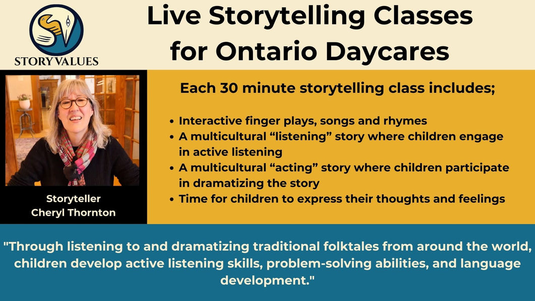 Live Storytelling Classes for Ontario  Daycares